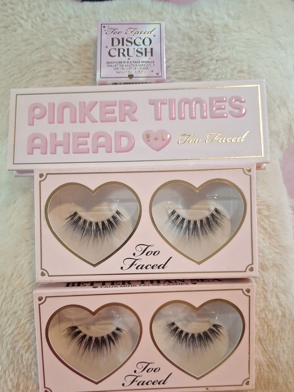 Too Faced Pink Pinker Times Ahead, False Lashes & Disco Crush Glitter Bundle